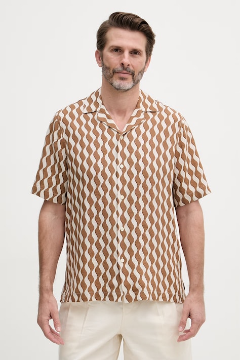 Frescobol Carioca koszula damska lniana brązowa 2780.49