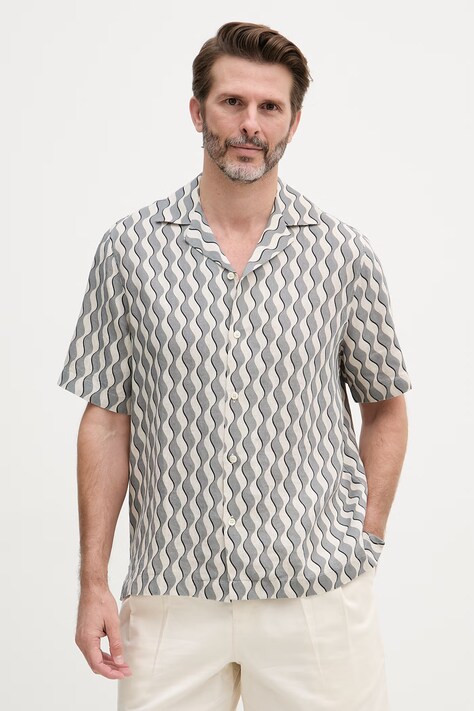 Frescobol Carioca koszula męska lniana niebieska 2780.902