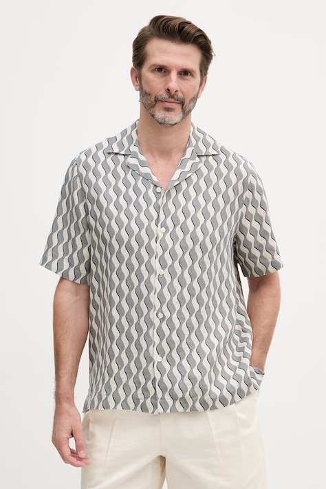 Frescobol Carioca koszula męska lniana niebieska 2780.902