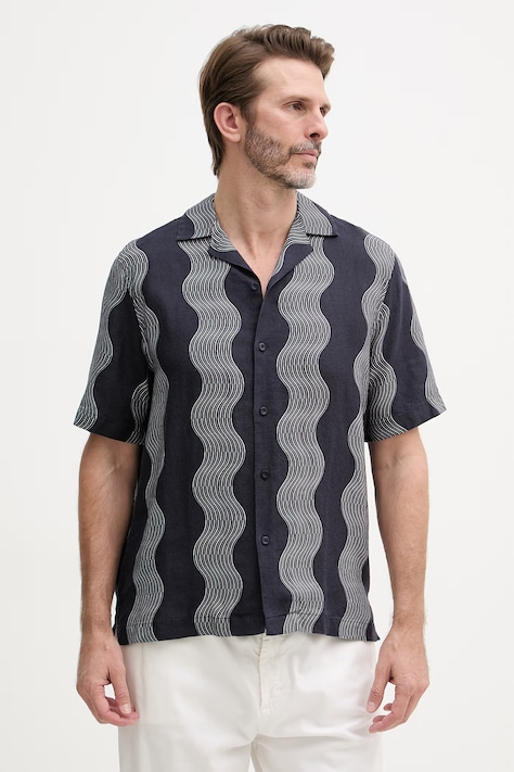 Frescobol Carioca koszula męska lniana granatowa 2779.683