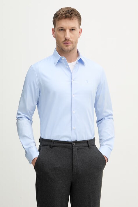 Trussardi koszula męska kolor niebieski slim 5034N000041N