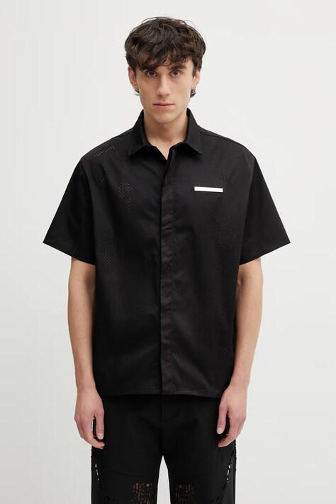 HELIOT EMIL koszula męska czarna gładka SS26_M_05_077_BLK01