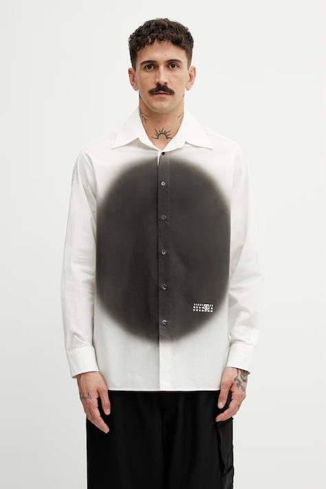 MM6 Maison Margiela сорочка чоловіча бавовняна біла SH0DT0042.M35256.101
