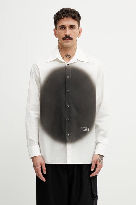 MM6 Maison Margiela koszula męska bawełniana biała SH0DT0042.M35256.101