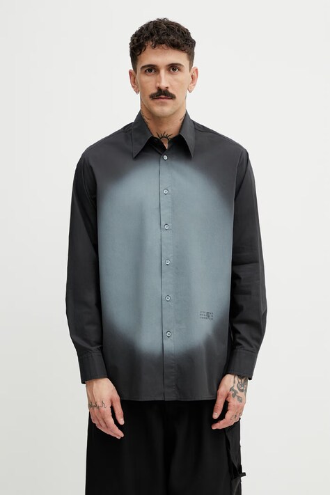 MM6 Maison Margiela koszula bawełniana męska czarna SH0DT0042.M35256.899