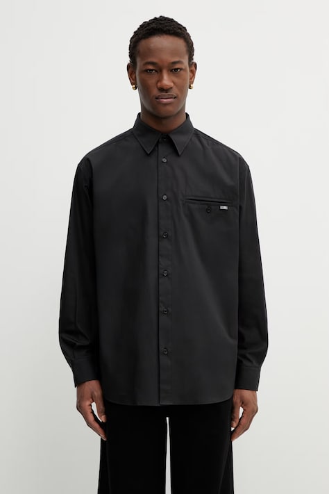MM6 Maison Margiela cotton shirt black color regular SH0DT0043.M35480.899