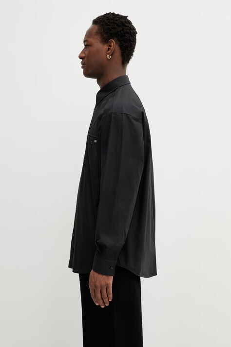 MM6 Maison Margiela Koszula bawełniana męska kolor czarny regular z kołnierzykiem klasycznym SH0DT0043.M35480.899