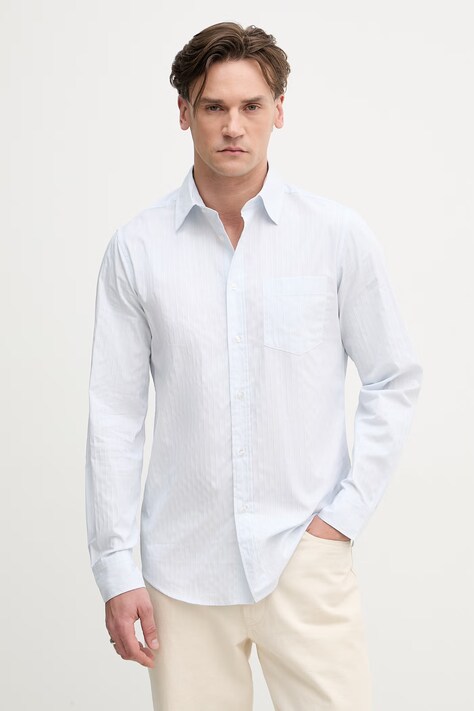 United Colors of Benetton koszula męska bawełniana niebieska 52DTUQ06Q