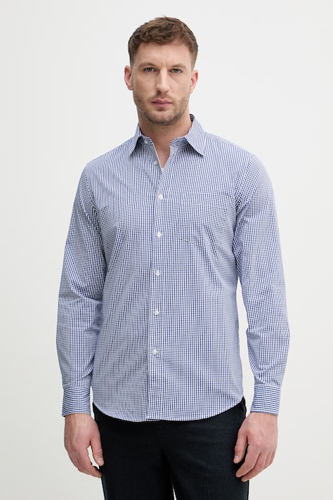 United Colors of Benetton koszula męska bawełniana niebieska w paski 52DTUQ06Q