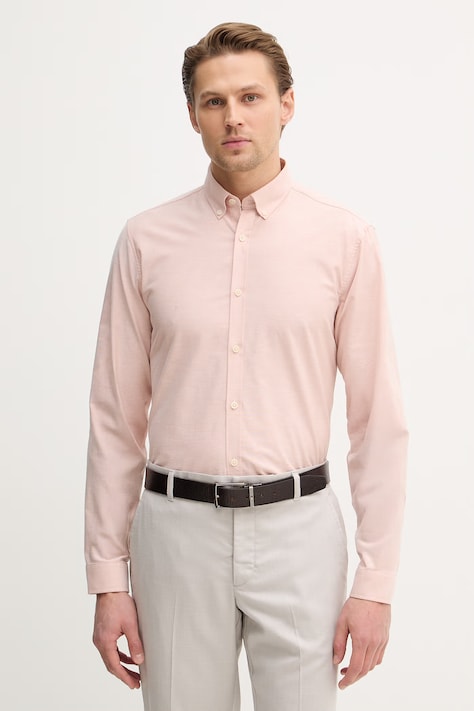 Lindbergh koszula męska kolor różowy regular z kołnierzykiem button-down 30.203174B