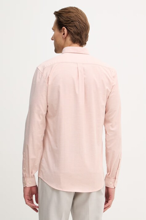 Lindbergh koszula męska kolor różowy regular z kołnierzykiem button-down 30.203174B