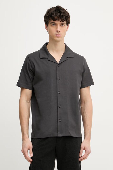 Marc O'Polo koszula męska bawełniana szara gładka 5000008251