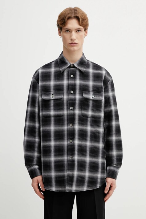 Our Legacy koszula bawełniana Moss męska kolor czarny relaxed z kołnierzykiem klasycznym M2262MS