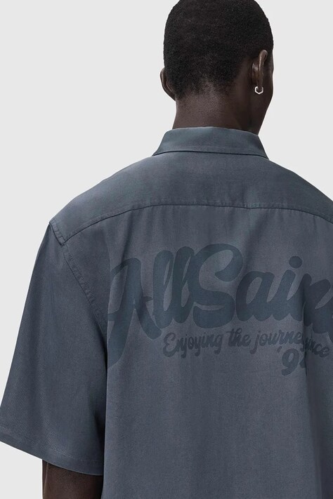 AllSaints сорочка чоловіча ODYSSEY — SS26-KDM0DW, блакитний — фото 6