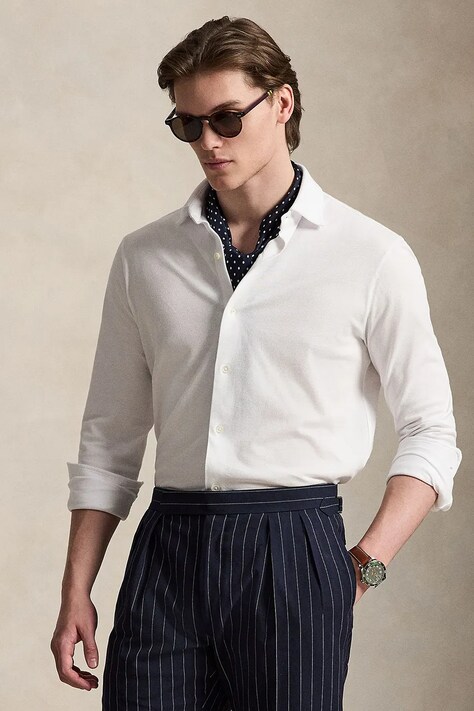 Polo Ralph Lauren риза мъжка памучна бяла 710B13485