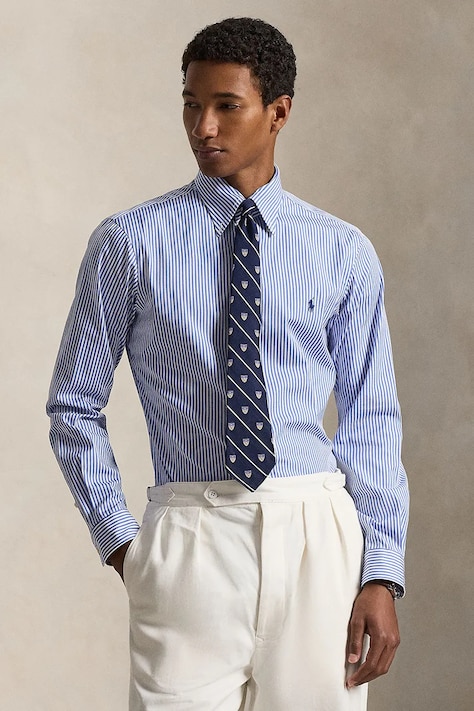 Polo Ralph Lauren риза мъжка памучна синя 710B15661