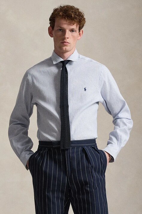 Polo Ralph Lauren košeľa pánska s bavlnou modrá 710B16697