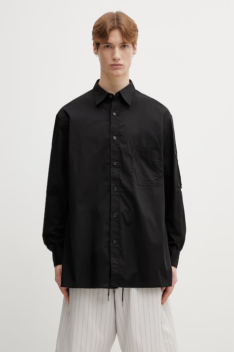 Сорочка Y-3 SC LS SHIRT колір чорний relaxed класичний комір KS7649