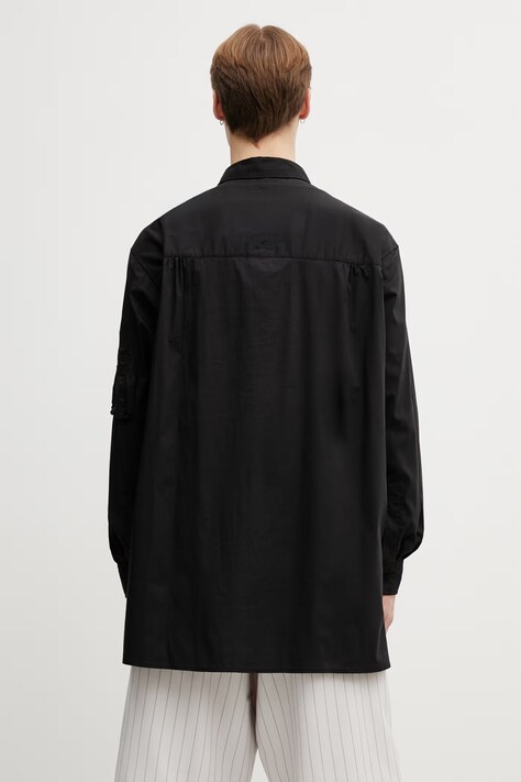 Y-3 koszula SC LS SHIRT męska kolor czarny relaxed z kołnierzykiem klasycznym KS7649