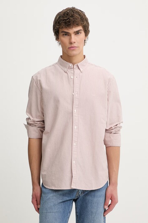 Levi's koszula bawełniana AUTHENTIC BUTTON DOWN męska kolor różowy relaxed z kołnierzykiem button-down A7210-0055