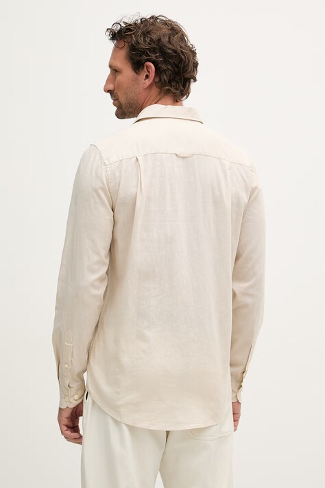 U.S. Polo Assn. сорочка "сафарі" чоловіча з льоном LINEN BLEND LS — SS26-KDM0GG, бежевий — фото 3