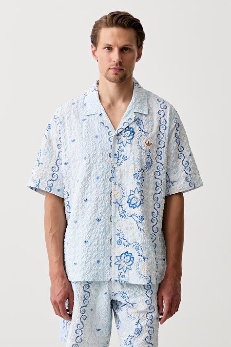 adidas Originals рубашка для мужчин Resort голубая цветы KX1225