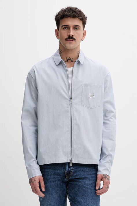 Guess Jeans koszula męska bawełniana niebieska M6GH04 WO361