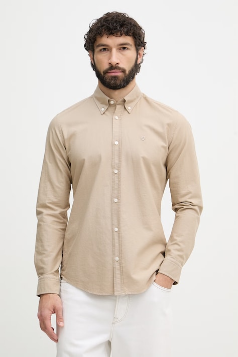 BOSS oxford férfi pamut ROAN bézs sima 50555920