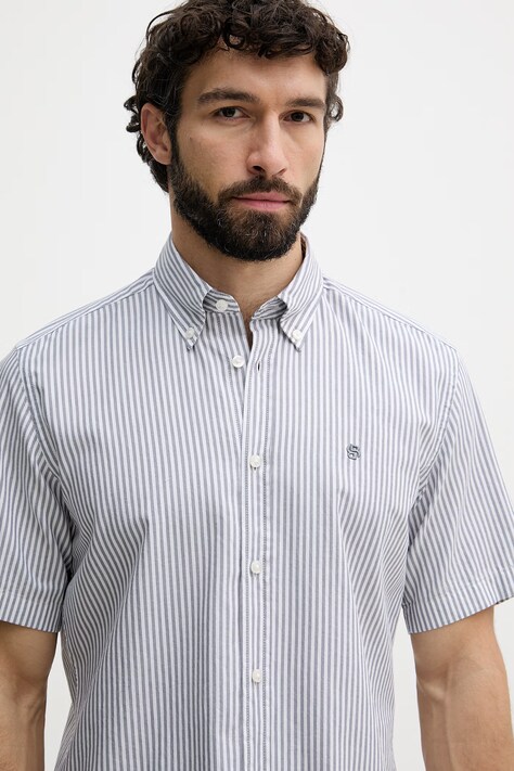 BOSS koszula męska bawełniana LIAM niebieska w paski 50560399