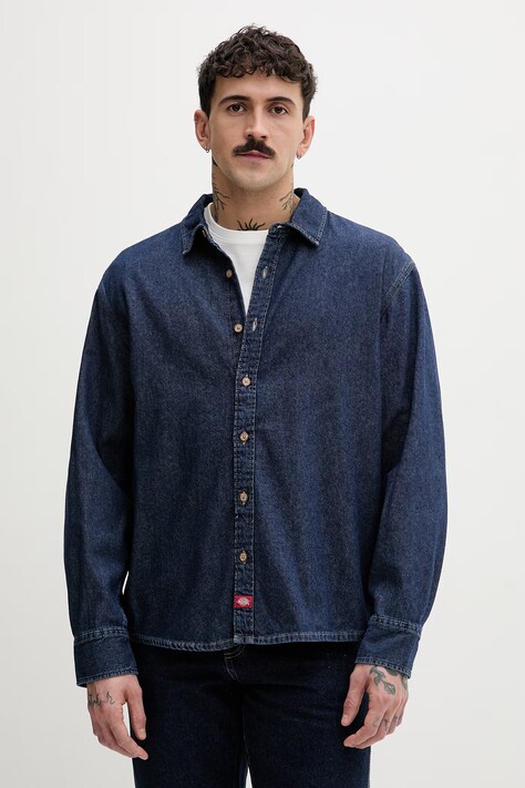 Dickies srajca moška denim mornarsko modra enobarvna DK0A88GY0DD1