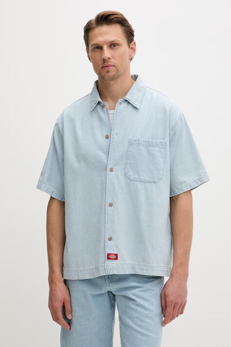 Dickies πουκάμισο ανδρικό ντένιμ μπλε απλό DK0A88PH0FE1
