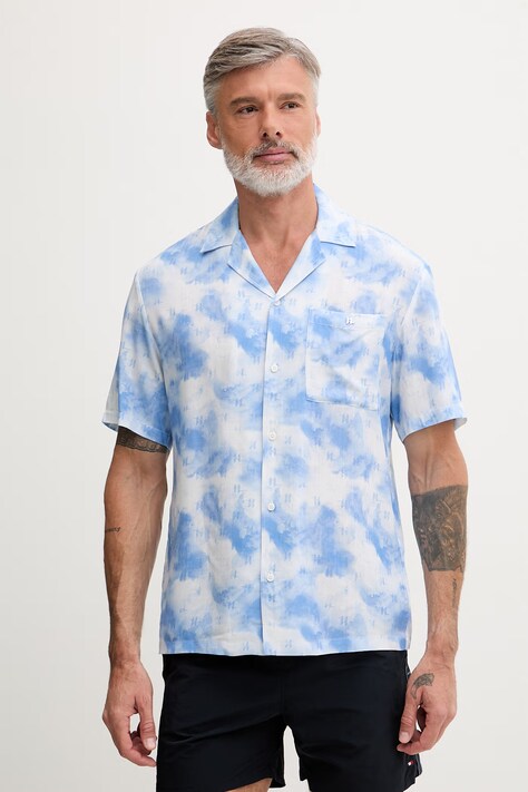 Karl Lagerfeld koszula męska z wiskozy niebieska B2M46047