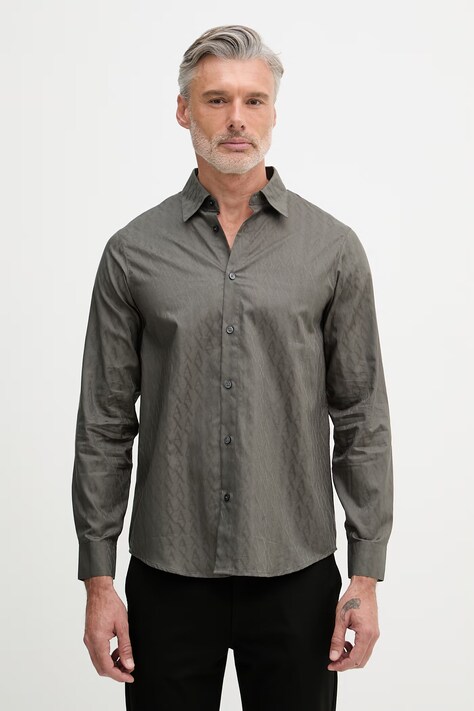 Armani Exchange koszula męska bawełniana zielona XM001587 AF16631