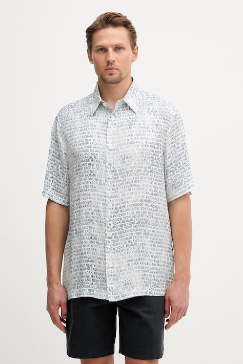 Armani Exchange koszula męska z wiskozy biała XM002106 AF13235