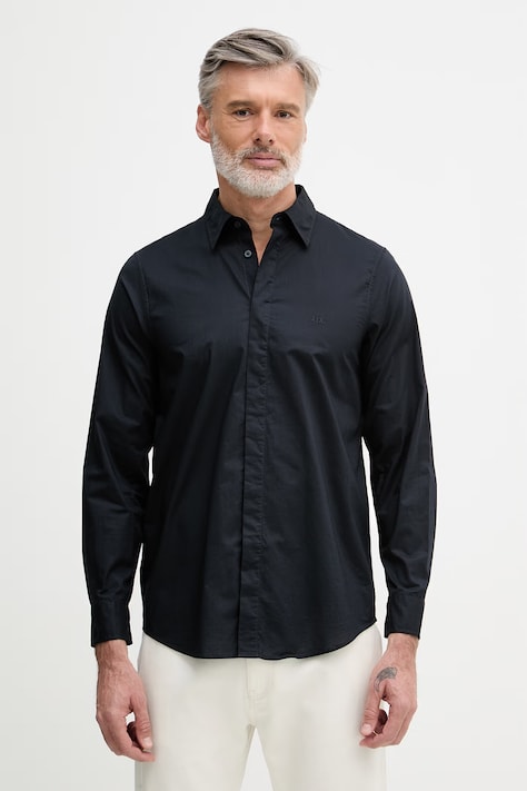 Armani Exchange koszula męska bawełniana granatowa gładka XM002319 AF24533