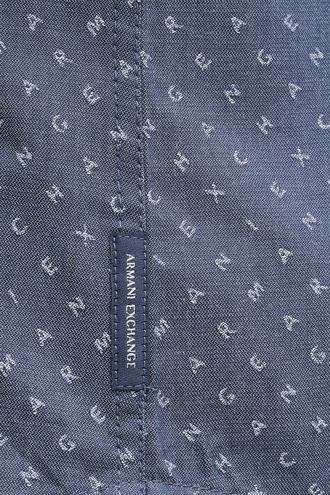 Armani Exchange сорочка чоловіча бавовняна — SS26-KDM0L3, блакитний — фото 5