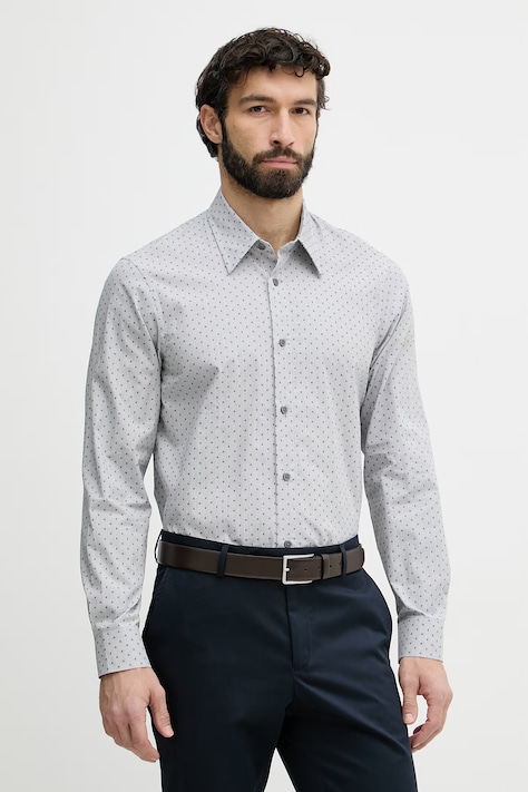 Armani Exchange košile pánská bavlněná šedá kostkovaná XM002811 AF24739