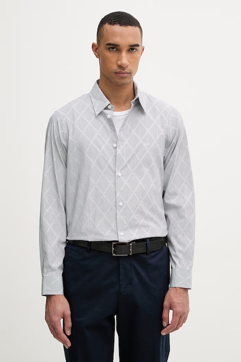 Armani Exchange koszula męska bawełniana szara XM002812 AF24577
