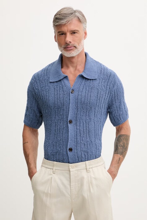 OAS koszula męska niebieska 101008-9254