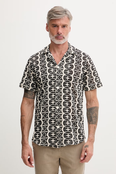 OAS koszula damska bawełniana czarna 7014-03