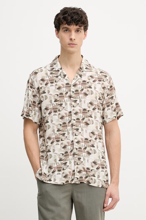 Joop! koszula męska z wiskozy beżowa 30102521