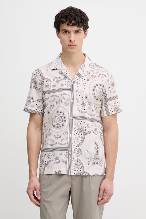 Joop! koszula bawełniana beżowa 30102524