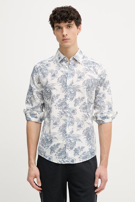 Joop! koszula męska bawełniana niebieska w kwiaty 30102536