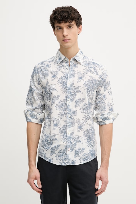 Joop! koszula męska bawełniana niebieska w kwiaty 30102536