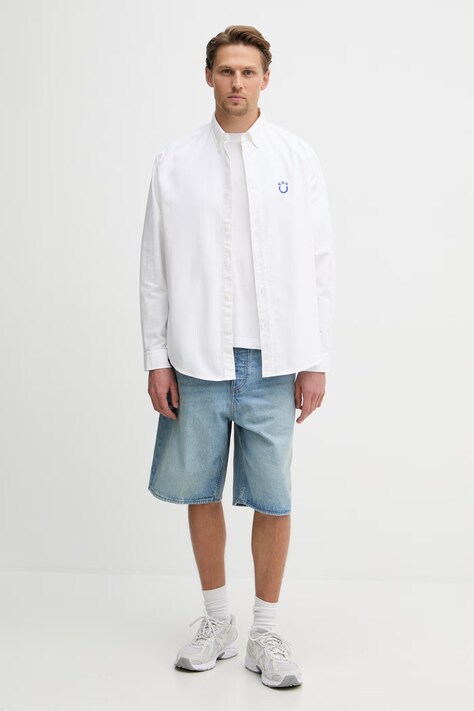 HUGO Blue koszula męska bawełniana Ebalto_BD biała gładka 50561280