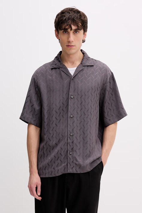 HUGO koszula męska Espino szara w jodełkę 50560614