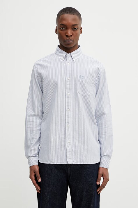 Fred Perry koszula bawełniana męska kolor niebieski regular z kołnierzykiem button-down M1768