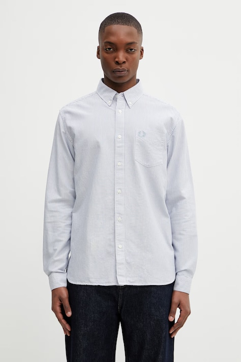 Fred Perry koszula bawełniana męska kolor niebieski regular z kołnierzykiem button-down M1768