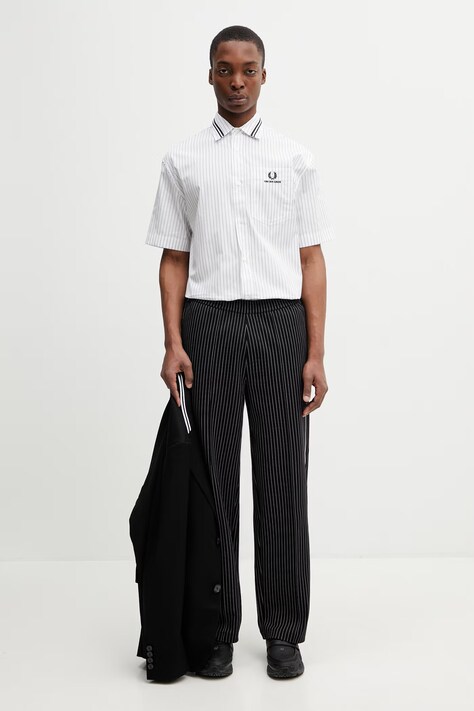 Fred Perry сорочка чоловіча бавовняна x Kris Van Assche — SS26-KDM0O7, білий — фото 5
