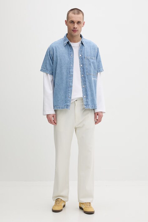 Karl Lagerfeld Jeans сорочка чоловіча бавовняна — SS26-KDM0OF, блакитний — фото 2
